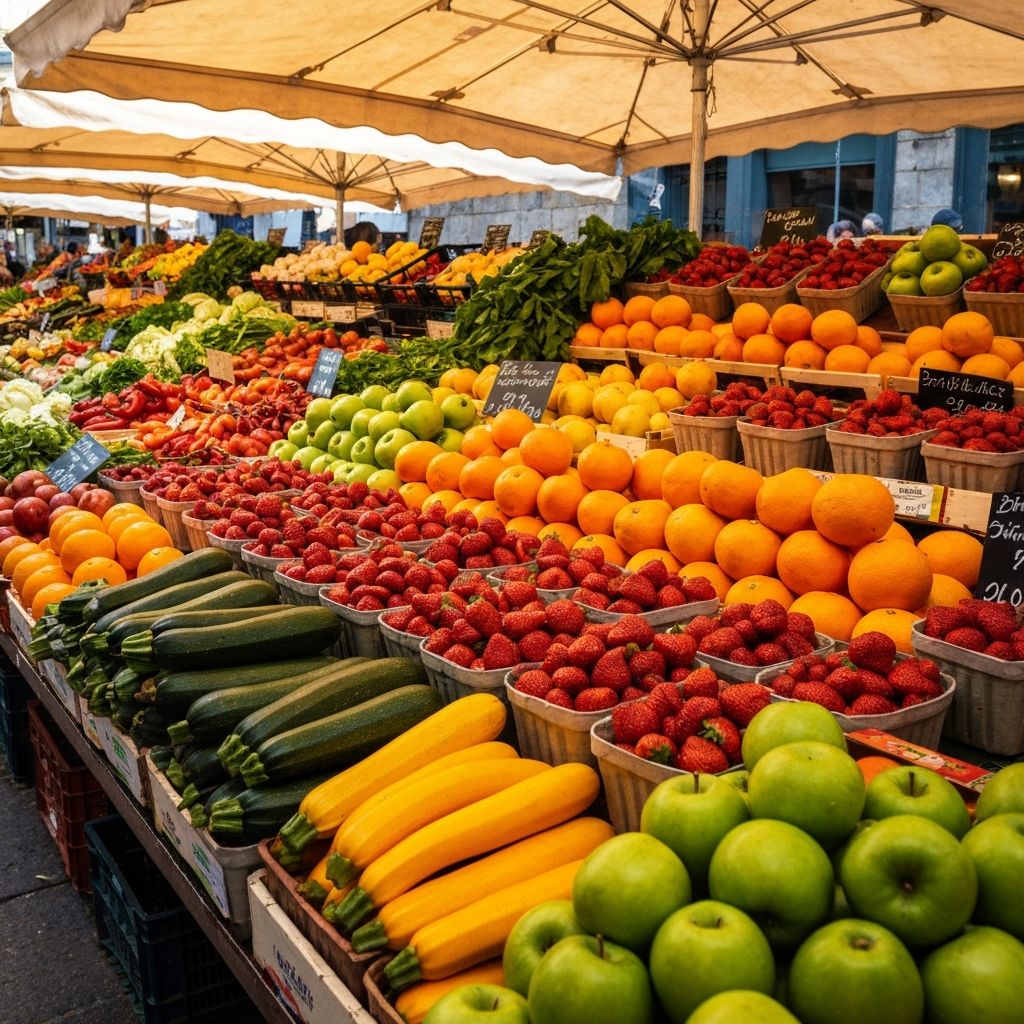 Légumes et fruits dans l'alimentation